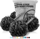 Pacote com 4 esponjas de banho Shower Puff WhaleLife com carvão de bambu