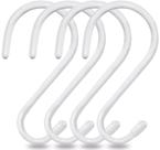 Pacote com 4 ganchos S Hooks Mzekgxm, grande, 15 cm, revestido de vinil antiderrapante