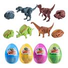 Pacote com 4 ovos de deformação de dinossauros QINGQIU para crianças e presentes de Páscoa