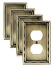 Pacote com 4 placas de cobertura de saída duplex TREEWELL, 1 gangue, latão antigo
