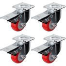 Pacote com 4 placas giratórias Caster Wheels Online Best Service, 5 cm com freio