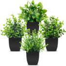 Pacote com 4 plantas falsas Der Rose Mini Artificial Greenery