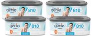 Pacote com 4 refis Diaper Genie Jumbo Quadrado para até 810 fraldas