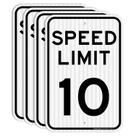 (Pacote com 4) Sinal de trânsito Faittoo Speed Limit 10 MPH 45x30cm Alumínio (Pacote com 4) Sinal de trânsito Faittoo Speed Limit 10 MPH 45x30cm Alumínio
