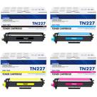 Pacote com 4 toners COMEINK TN-227BK/C/M/Y de alto rendimento para Brother