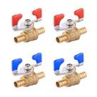 (Pacote com 4) Válvula de esfera de corte de porta completa EFIELD Pex 1/2"