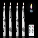 Pacote com 4 velas cônicas Flameless Taper Candles Wondise Halloween com controle remoto