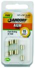 Pacote com 4 vidros de ação rápida Fuse Jandorf AGW 15A 32V