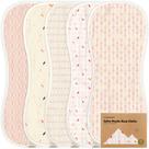 Pacote com 5 panos de musselina para arrotar para bebês, meninos e meninas trapos muito absorventes para arrotar para bebês, 8 camadas de viscose derivada de algodão e bambu, panos supermacios para cuspir, panos antiencolhíveis (prisma)