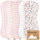 Pacote com 5 panos para arrotar KeaBabies 21 x 10" e 8 camadas de algodão de bambu
