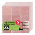 Pacote com 5 Tile SELECT LIGHTING 3D Peel Stick 30x30 cm rosa