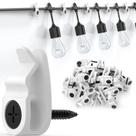 Pacote com 50 clipes de luz ao ar livre e ganchos para luzes de Natal - branco