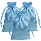 Pacote com 50 sacolas de presente de cetim com cordão Gbateri, 10 x 16 cm, azul bebê