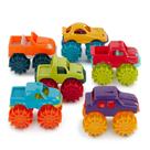 Pacote com 6 caminhões Toy Cars Battat Mini Monster Trucks com bolsa de armazenamento