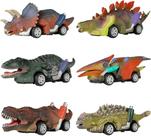 Pacote com 6 carros de brinquedo Dinosaur Pull Back para meninos de 3 anos