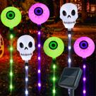 Pacote com 6 caveiras solares de Halloween Mankinlu Eyeball Skull
