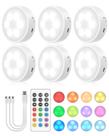 Pacote com 6 cores recarregáveis Puck Lights Goodea.fun com 13 cores RGB