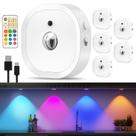 Pacote com 6 cores RGB recarregáveis Puck Lights HOMEBEST