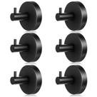 Pacote com 6 ganchos de ventosa Shimeyao, 6 x 6 cm, preto fosco