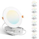Pacote com 6 luzes embutidas LED reguláveis Amico de 4" 5CCT 10W 800LM