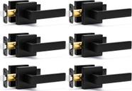 Pacote com 6 maçanetas Sopoby Passage Matte Black Heavy Duty