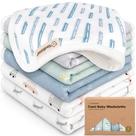 Pacote com 6 panos de banho para bebês KeaBabies de algodão orgânico macio de 25 cm