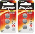 Pacote com 6 pilhas tipo botão de óxido de prata Eveready Energizer 357