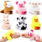 Pacote com 6 pulseiras de pelúcia Gemscream Animal Slap de 20 cm para crianças