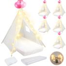 Pacote com 6 unidades Teepee Tent Lemosae com luz de corda inflável