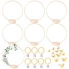Pacote com 7 anéis de luzes de fada LED Floral Hoop MJRASG de 20 cm