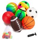 Pacote com 7 bolas de playground Innotoys com bomba e bolsa de armazenamento de 5 polegadas Pacote com 7 bolas de playground Innotoys com bomba e bolsa de armazenamento de 5 polegadas