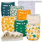 Pacote com 7 fraldas de pano Nora's Nursery com inserções e bolsa úmida