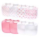 Pacote com 8 babadores de bebê Lazyrhino, unissex, ajustáveis, macios e absorventes