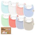 Pacote com 8 babadores orgânicos KeaBabies, macios absorventes, 0-24M