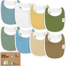 Pacote com 8 babadores orgânicos KeaBabies, macios absorventes, 0-24M