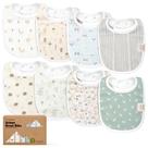 Pacote com 8 babadores orgânicos KeaBabies, macios absorventes