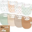 Pacote com 8 babadores para bebês KeaBabies, algodão orgânico, macio e absorvente