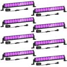 Pacote com 8 barras de luz negra LED Onforu de 42 W com plugue e interruptor