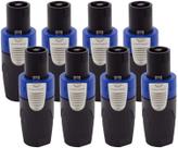 (Pacote com 8) Conector de cabo SpeakOn Neutrik NL4FX de 4 pólos com travamento