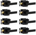 Pacote com 8 maçanetas Sopoby Matte Black Square Heavy Duty