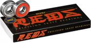 Pacote com 8 rolamentos de skate Bones REDS