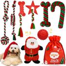 Pacote com 9 brinquedos de Natal para cães MRSOHRET com sacola de presente para cães pequenos
