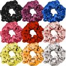 Pacote com 9 elásticos de cetim para todos os tipos de cabelo SEJA LINDA