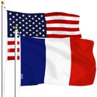 Pacote combinado: bandeira americana dos EUA 90x150 cm e bandeira da França 90x150 cm Pacote combinado: bandeira americana dos EUA 90x150 cm e bandeira da França 90x150 cm