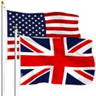Pacote combinado de bandeiras G128 USA American 90x150cm e UK Union Jack Pacote combinado de bandeiras G128 USA American 90x150cm e UK Union Jack