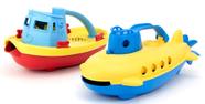 Pacote combinado de brinquedos Green Toys, rebocador e submarino fabricado nos EUA