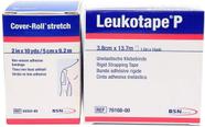 Pacote combinado de fitas Leukotape P 3,8 cm x 13,7 m e Cover-roll Stretch 5 cm x 9,1 m