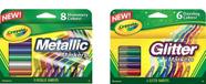 Pacote combinado de marcadores Crayola Metallic de 8 unidades e Glitter de 6 unidades