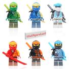 Pacote combinado de minifiguras LEGO NINJAGO Core Lloyd Jay Kai Cole Zane
