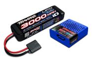 Pacote completo: carregador USB-C Traxxas 2985-2S com bateria 2827X 2S